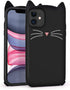 Cute iPhone 11 Case, Funny Animals Black Whisker Cat Ears 3D Cartoon Soft Silicone Shockproof Cover for Girls