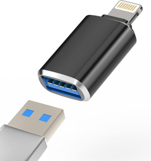 iPhone OTG Adapter Camera Card Reader Lightning to USB Flash Drive Keyboard Mouse MIDI Hub Dongle Compatible with 11 12