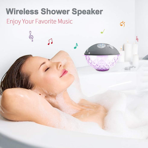 Floating Pool Speakers with Colorful Lights, IPX7 Waterproof Bluetooth Speaker for Pool, Crystal Clear Sound for Outdoor