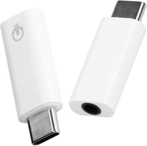 2Pack USB C to 3.5mm Audio Adapter, White USB C to Headphone Jack Adapter Compatible with iPhone 15 Plus