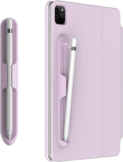 LOVE MEI Removable Silicone Holder for Apple Pencil 1st/2nd Generation, Strong Adhesive Magnetic Attach (Purple)