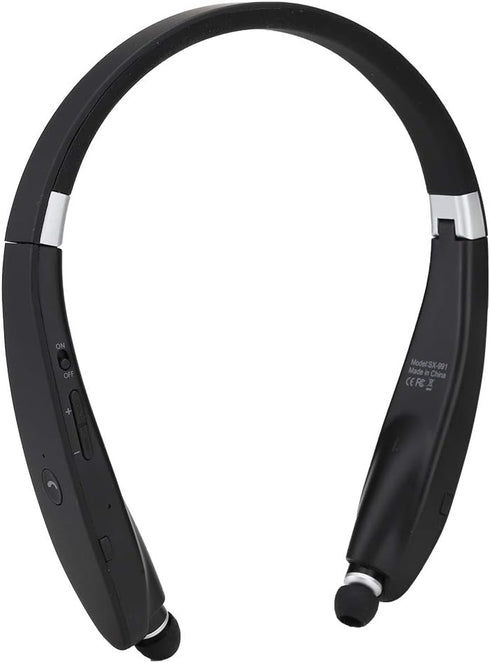 Sx991 Foldable Neck Hanging Type Bluetooth Headphones Model Sx 991, Telescopic Earphone, Black