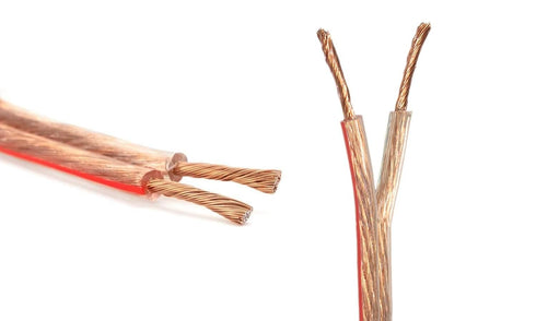 Kinter 100ft 16-Gauge Audio Stereo Speaker Wire Cable, 2 Conductor, Polarity Marked, Flexible Clear PVC