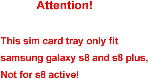 SIM Card Tray Holder Replacement for Samsung Galaxy S8 and S8 Plus, Black Waterproof Rubber Ring and Eject Pin