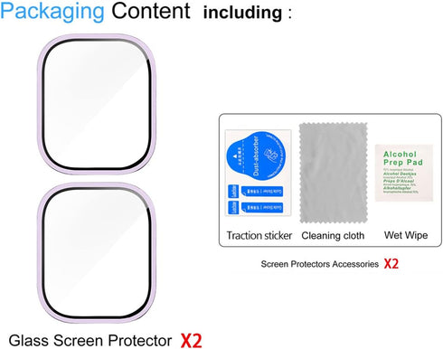 Suoman 2-Pack for Apple Watch Ultra 2 49MM Case, Waterproof Ultra-Thin Full Coverage Tempered Glass Protector Cover