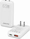 Flat USB C Wall Charger, 65W GaN Ultra Slim Dual Port Charger, Folding Travel Charger for Laptops, White