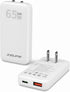 Flat USB C Wall Charger, 65W GaN Ultra Slim Dual Port Charger, Folding Travel Charger for Laptops, White