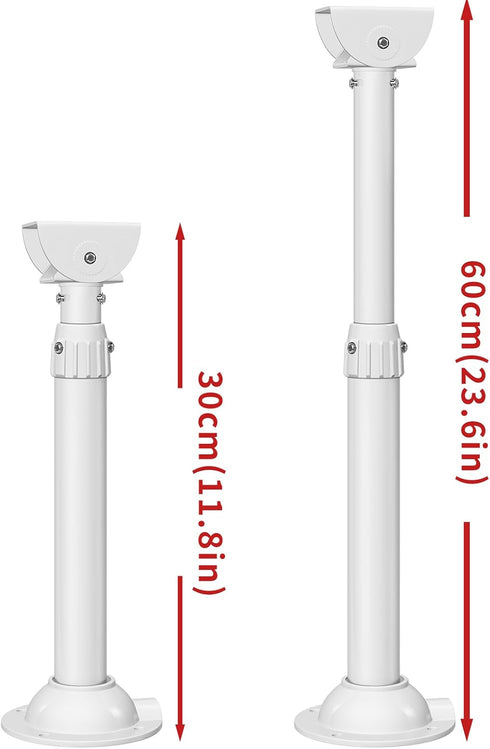 11.8-23.7 inch, ZT-NET Extendable Mounting Pole for Security Surveillance Cameras, Adjustable Ceiling Mount Bracket