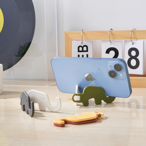 MIUPOO Holder,Backpack Ring,3 3 Desktop Creative Foldable Lazy Mobile Phone Holder,Elephant Dual Folding Cell Phone