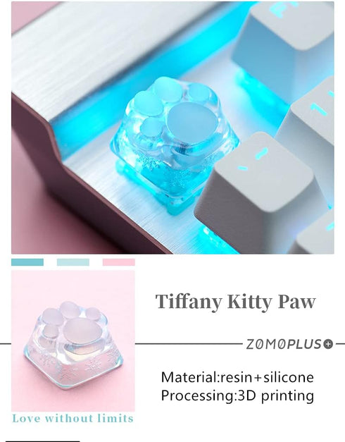 SYA Cute Novelty Cat-Claws Keycap, 3D Model OEM Profile, Squishy-Paws Custom Key Caps for Cherry MX Switches,