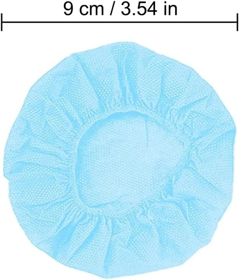 Tvoip 100Pcs Blue Non-Woven Sanitary Headphone Ear Cover, Disposable Super Stretch Covers for On Ear Headphones