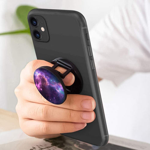 Multi-Function Cell Phone Stand, Mandala Purple Galaxy Expanding Stand Grip for Smartphones and Tablets, 4 Pack,