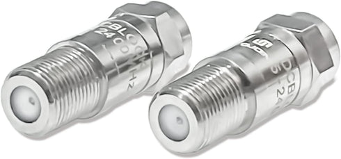 TOJOIN DC Block in-line F-Type RF Coaxial Adapter, 5MHz-2400MHz, 75 Ohm Impedance Connector, 2 PCS