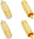 F Female to RCA Male, 4-Pack Gold Plated Aux Audio Adapter for Coax Coaxial Cable Connector for Audio Video Systems
