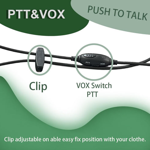 SHIQUN Two Way Radio T465 Overhead Headsets with Boom Mic, Noise Cancelling Adjustable for Gym VOX-PTT On-Ear