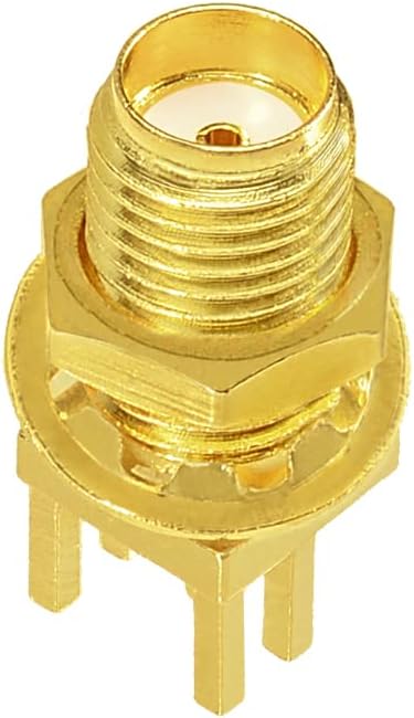 Superbat SMA Connectors Female PCB Edge Mount Solder RF Coaxial Adapter, 10pcs Bulkhead Connector for 0.062 inch