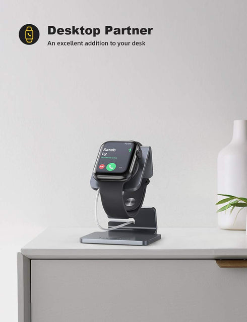 Lamicall Stand Suit for Apple Watch - Charging Dock Station Compatible with Apple Watch Series 7/SE, Grey