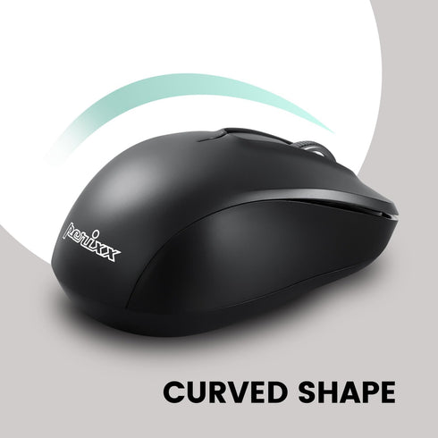 Perixx PERIMICE-722B Wireless Optical Mouse, Portable Design with Silent Clicks and Cable Straps, Black