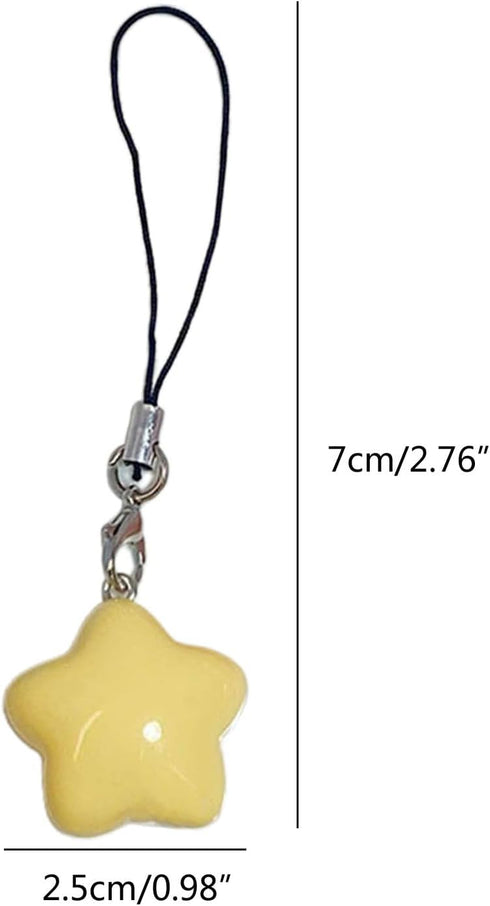 Gllehkt 7x2.5cm, Fat Star Phone Chacin Phone Charm Lanyard Strap Bag Hanging Pendant Decorations Ornament Fashion