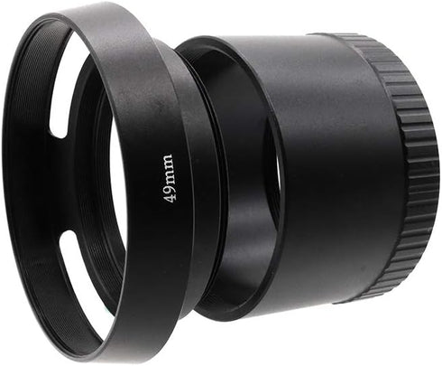 Metal LA-49X1 Lens Adapter Tube with 49mm Lens Hood for Leica X1 X2 Digital Camera Black