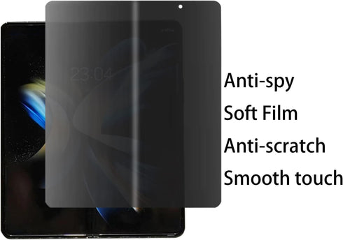 Anti-Spy Screen Protector for Samsung Galaxy Z Fold 5 5G 2023, Matte Anti-Glare Privacy Outer Inner Soft Anti-Scratch