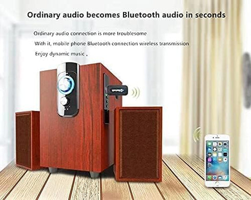 ECOMGEAR USB Bluetooth Audio Music Receiver Adapter for PC Speaker Phones with 3.5mm Stereo + ABEL Cable Tie