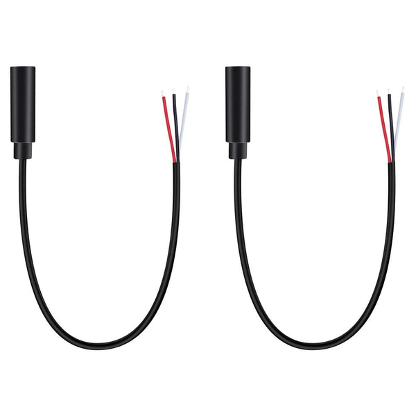 Fancasee 2 Pack Replacement 3.5mm Female Jack to Bare Wire Open End TRS 3 Pole Stereo Audio Cable