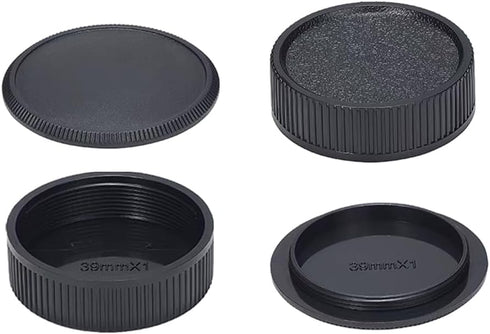M39 Camera Body Cap & Rear Lens Cover for Leica L39 M39 Camera and 39mm Screw Mount Lens (2 Pack)