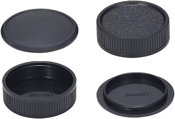 M39 Camera Body Cap & Rear Lens Cover for Leica L39 M39 Camera and 39mm Screw Mount Lens (2 Pack)