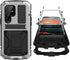 Samsung S23 Ultra Compatible Metal Case with Screen Protector, Rugged Heavy Duty Full Body Tough Case (Silver)