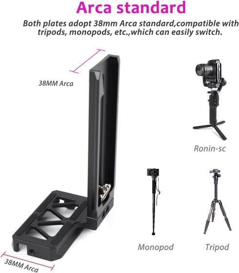 Akeipho L Bracket Vertical Mount for DJI Ronin SC, Aluminum Camera Quick Release Plate for Ronin SC Gimbal Stabilizer