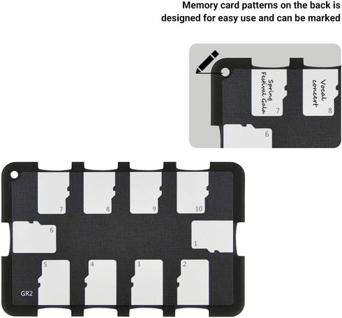 10 Slots Micro SD Card Case Holder, Ultra Slim Credit Card Size Lightweight Portable TF MSD Memory Card Storage