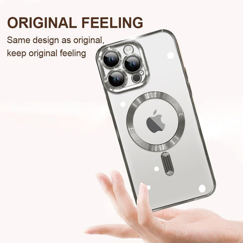 ZIYE iPhone 15 Pro Max Case - Luxury Clear Plating, Soft TPU Bumper, Full Camera Protection, MagSafe Compatible (6.7")