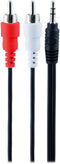 GE Audio Y Adapter Cable, 6 Feet, 3.5mm Male to RCA Male - Works with All Brands, Black