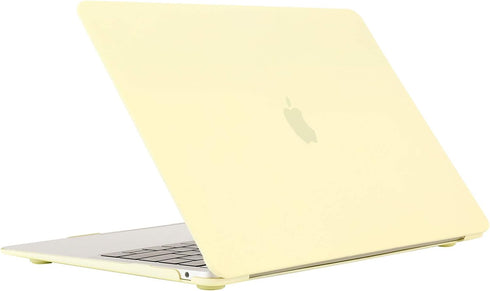 Se7enline Hard Shell Case Cover for MacBook Air 13 Inch 2018-2024 with Keyboard Cover, Mellow Yellow