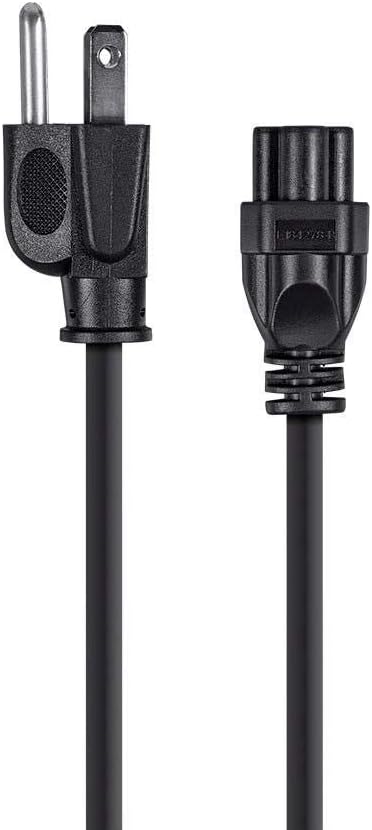 Monoprice Power Cord, NEMA 5-15P to IEC-320-C5, 6ft, 18AWG, 7A/125V, Black