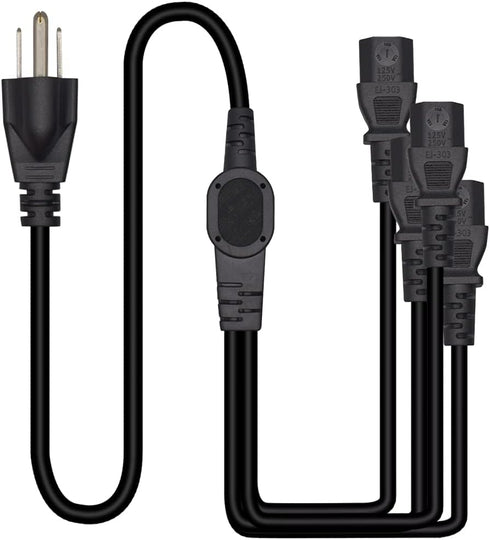 Toptekits 5-15P 4X C13 4 3 C13 Split(6ft/2m, 5-15P 4XC13) Computer Monitor Power Cord Splitter, NEMA to Y-Cable, Power
