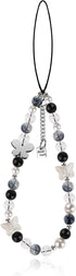 Phone Beaded Wrist Strap Charm, Y2K Beaded Phone Bracelet Strap with Butterfly Design