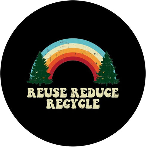 PopSockets Grip and Stand for Phones and Tablets - Reuse Reduce Recycle Trees Rainbow Retro Earth Day 2020 Gift