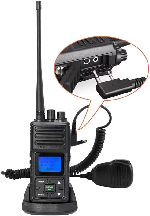 SAMCOM Walkie Talkie Speaker Mic, 2 Pin K Type Handheld Microphone with Reinforced Cable, 1 Pack