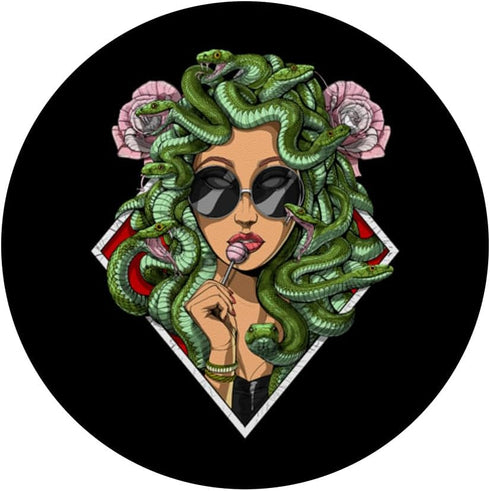 Medusa Hippie Psychedelic Snakes Greek Mythology Women PopSockets Standard PopGrip