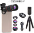 Phone Camera Lens Kit - 4 in 1 Cell Phone Camera Lenses Kit - 18X Telescopic Lens, 198° Fisheye Lens, 0.36 Super Wide