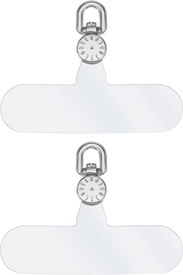 Mabor 2-Pack Phone Lanyard Tabs, 360 Rotatable Clear Transparent TPU + Zinc Alloy