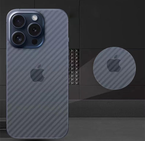 iPhone 15 Pro 3D Carbon Fiber Back Screen Protector - Ultra Thin, Transparent - 2 Pack