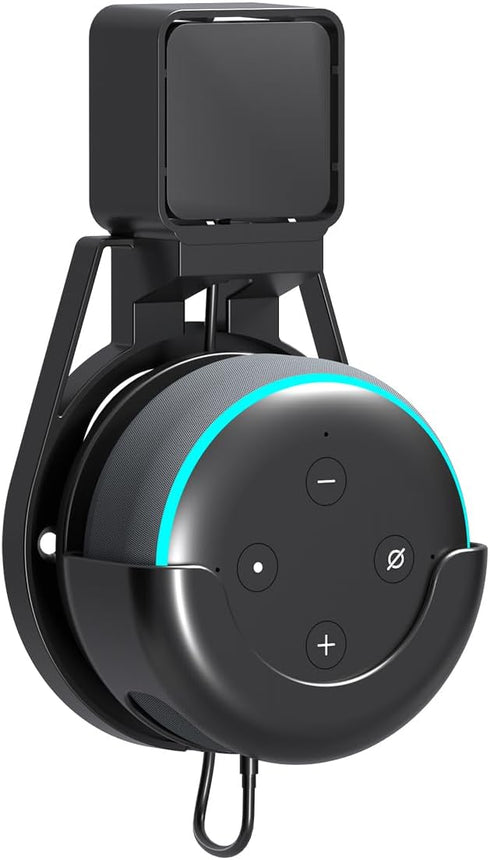 suptek Wall Mount Holder for Echo Dot 3rd Gen, Outlet Stand for Alexa with Built-in Cable Management, Wall Screw or
