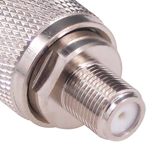 2pcs N Type Male to F Type Female Coax Adapter RF Coaxial Connector for Antenna Router Booster Systems (F112-2)