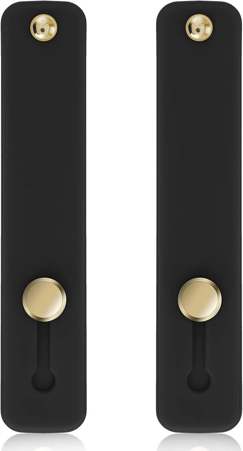 Phone Loop Finger Holder 2Pcs, Universal Silicone Grip Strap Stand for Most Smartphones (2pcs-Black) Portable Kickstand