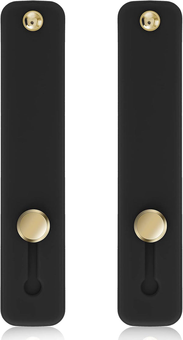 Phone Loop Finger Holder 2Pcs, Universal Silicone Grip Strap Stand for Most Smartphones (2pcs-Black) Portable Kickstand
