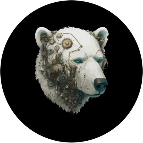 Steampunk Mechanical Polar Bear Robot PopSockets Standard PopGrip