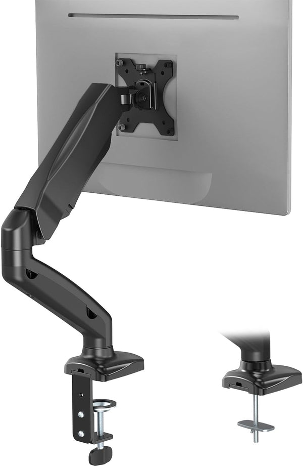 WALI Single Monitor Arm for 13-27 inch Screens, Adjustable Single Monitor Mount Holds